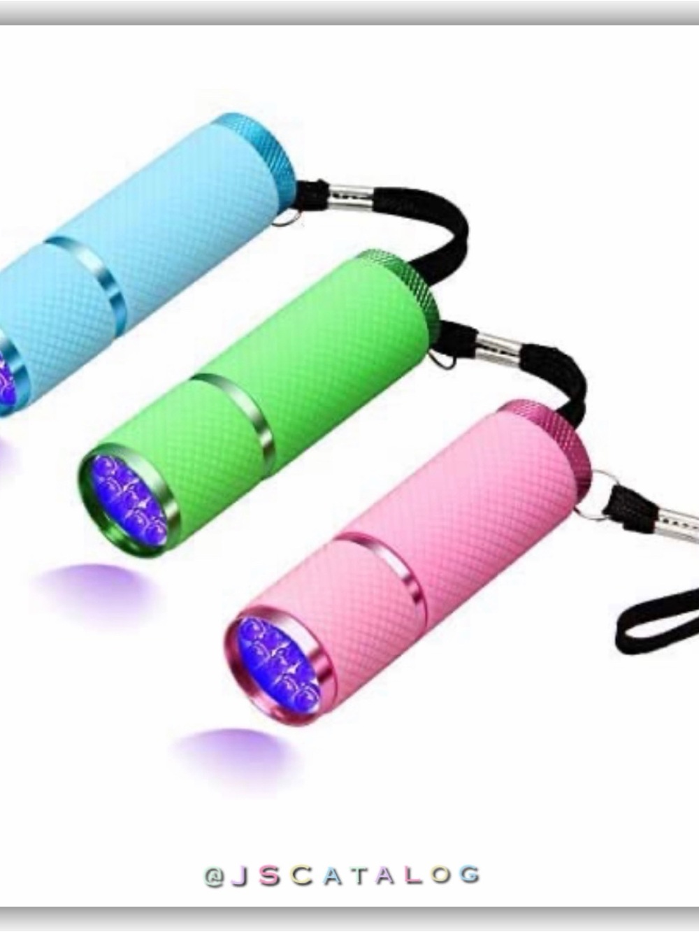 JSCatalog UV LED Mini Nail Lamp Trio in Blue, Green & Pink
